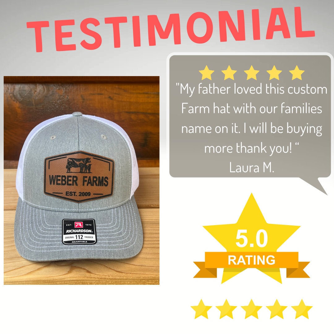 Custom Logo Trucker Hat | Personalized with Your Business Logo | Company Merch | Leather Patch Hat | Bulk Hats