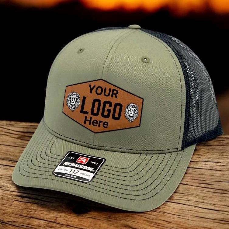 Custom Logo Trucker Hat | Personalized with Your Business Logo | Company Merch | Leather Patch Hat | Bulk Hats